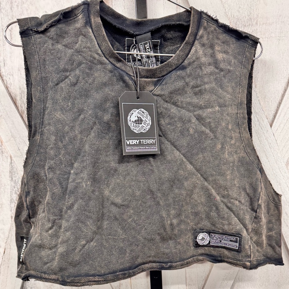 Alphalete Distressed Black Muscle Tee